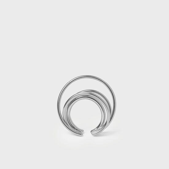 Sudraba pārklājuma gredzens ar ģeometrisku dizainu