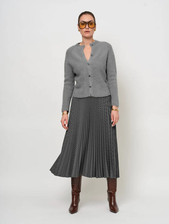 Pelēks alpaka vilnas kardigāns