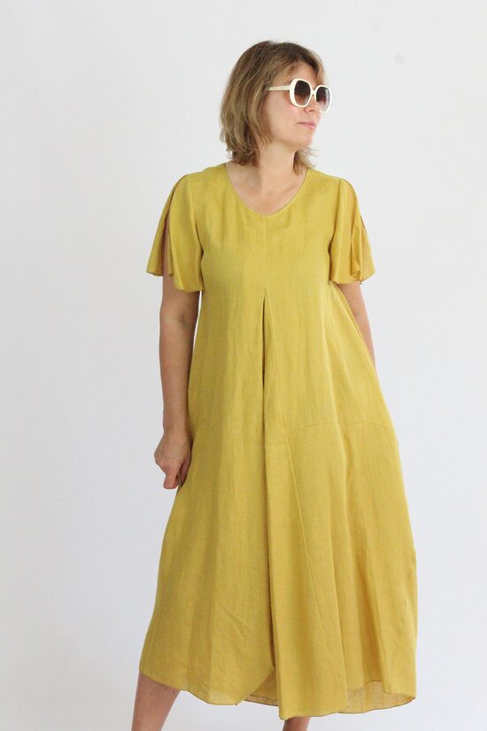 Gara dzeltena lina kleita / 6475