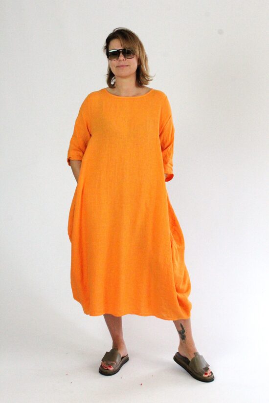 Oranža lina kleita / WT217556