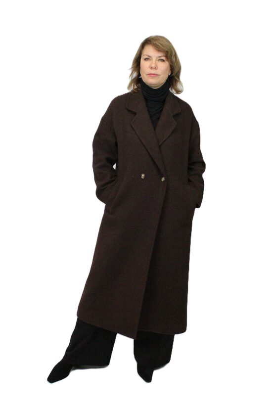 Sieviešu mētelis šokolādes krāsā