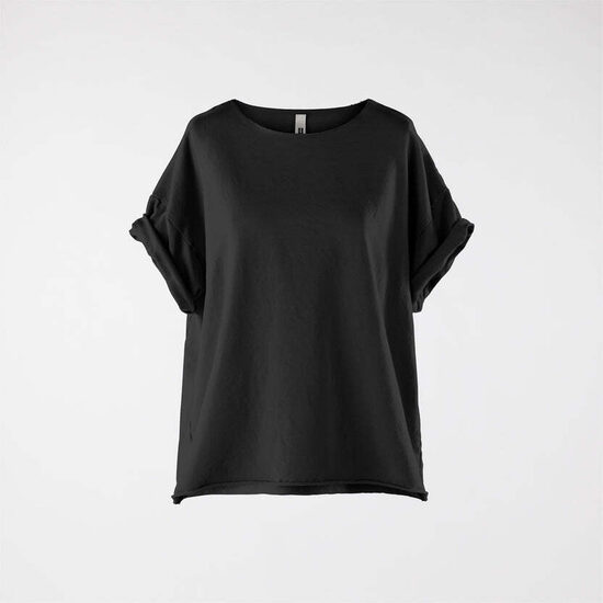 Melns sieviešu tops no biezās kokvilnas