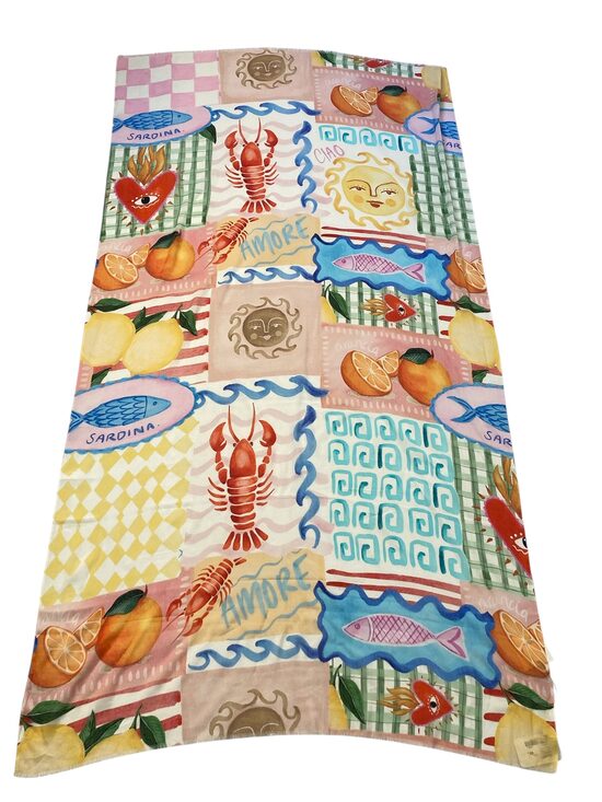 Šalle  "Vidusjūra" 90 x 180 cm 