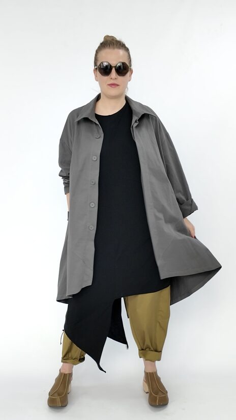 Pelēka gara virsjaka sievietēm - Wendy Trendy