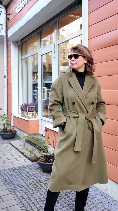 100% vilnas mētelis | pistācija