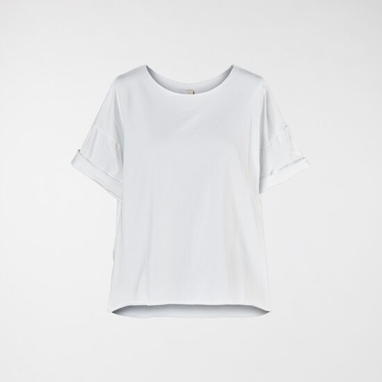 Balts sieviešu biezās kokvilnas tops 